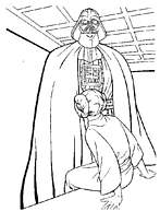 coloriage star wars dark vador et princesse leia